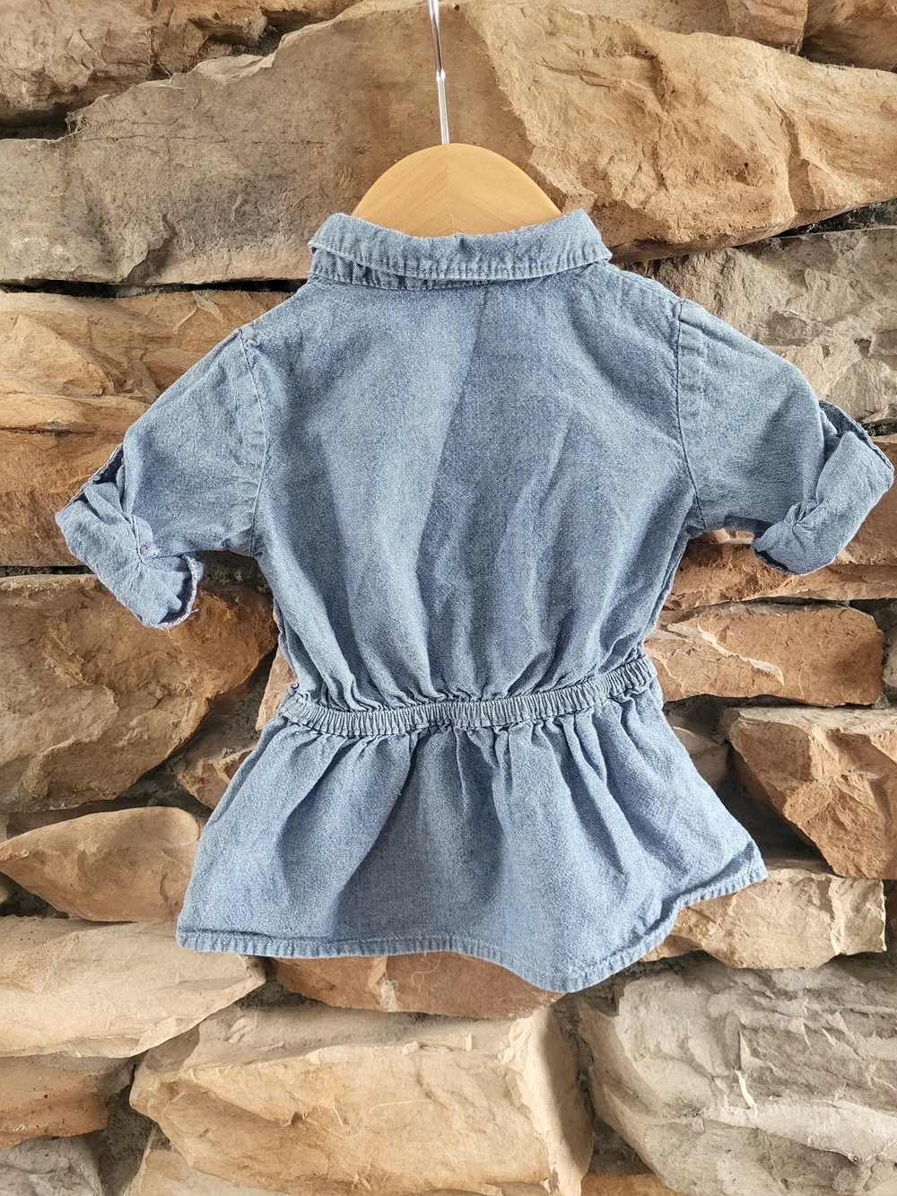 Carter's Denim Peplum Top with Pink Heart